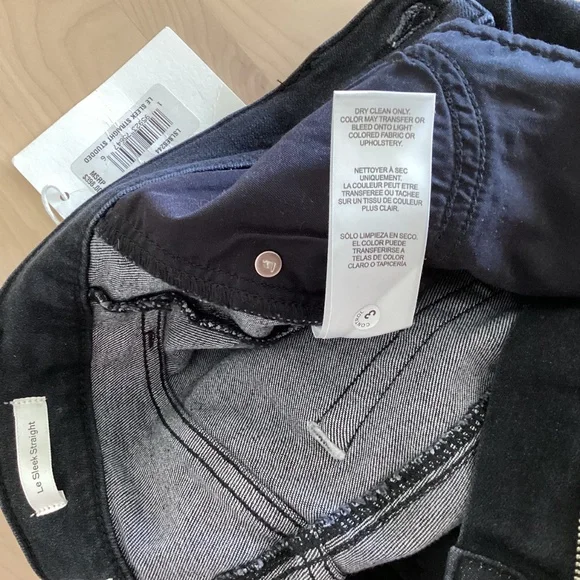 FRAME Women's Jeans Le Sleek Straight High Rise Astronaut Black Studded Sz 25 - Picture 11 of 16